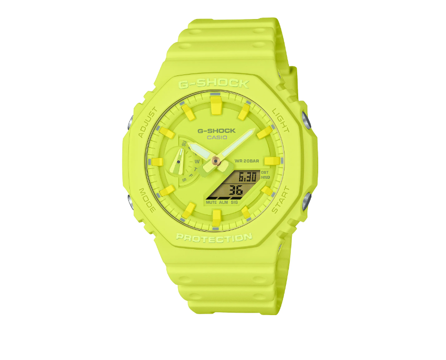 Casio G-Shock - GA-2100 Jaune Néon - Résistance et Style Détonant